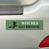 Autocollant De Voiture Witch On Broomstick Bumper Sticker (En voiture)