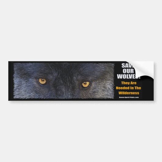Autocollant De Voiture WOLF EYES Wildlife Conservation Bumper sticker (Devant)