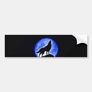 Autocollant De Voiture Wolf Howling à Moon