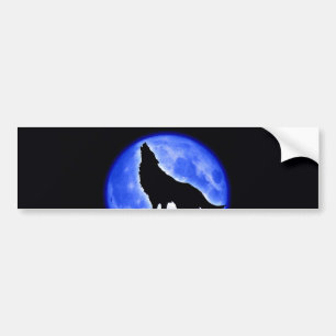 Autocollant De Voiture Wolf Howling à Moon