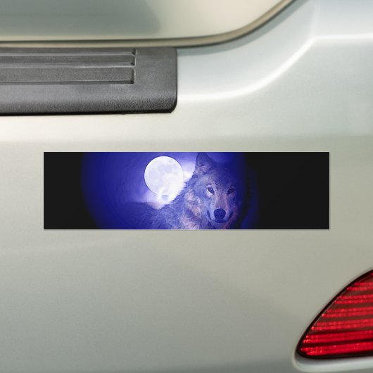 Autocollant De Voiture Wolf & Moon (En voiture)