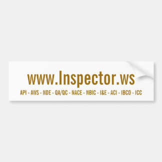 Autocollant De Voiture www.Inspector.ws, api - AWS - NDE - QA/QC - le