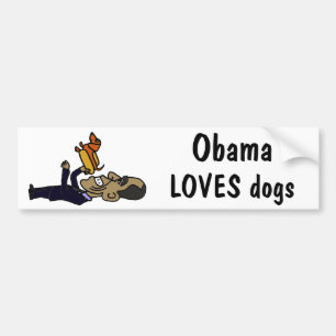 Autocollant De Voiture XX Obama AIME des chiens