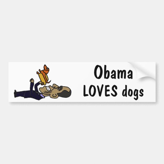 Autocollant De Voiture XX Obama AIME des chiens (Devant)