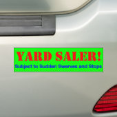 Autocollant De Voiture Yard Saler ! (En voiture)