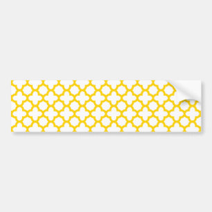 Autocollant De Voiture Yellow Quatrefoil Pattern