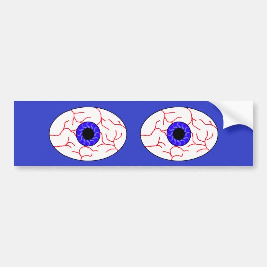 Autocollant De Voiture yeux bleus injectés de sang (Devant)