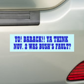 AUTOCOLLANT DE VOITURE YO ! BARACK ! ! (En voiture)