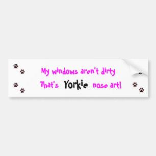Autocollant De Voiture Yorkie ou adhésif pour pare-chocs de Yorkshire
