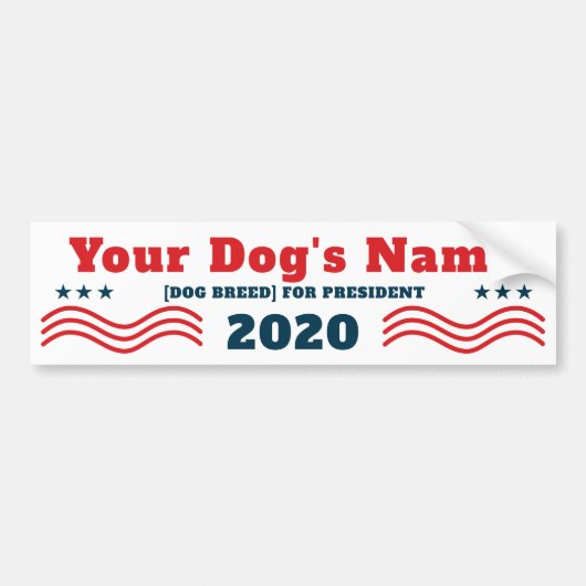Autocollant De Voiture Your Dog for President 2020 Funny Patriotic (Devant)