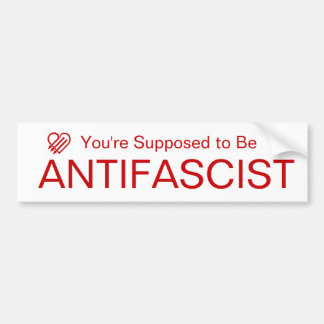 Autocollant De Voiture You're Supposed to be AntiFascist (Red on White)