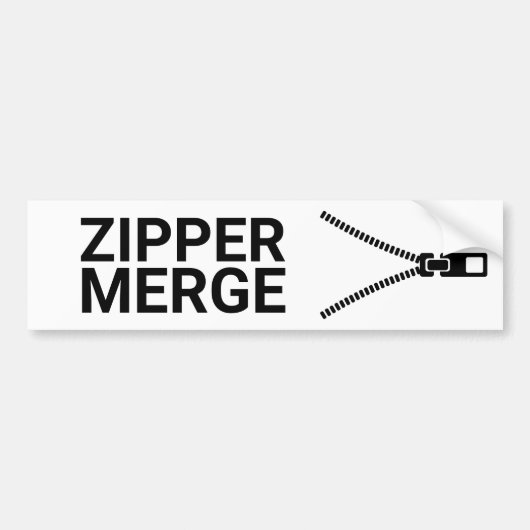 Autocollant De Voiture Zipper Merge Bumper Sticker (Devant)