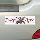 Autocollant De Voiture Zombi-Preuve (blanche) (En voiture)