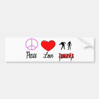 Autocollant De Voiture zombis d'amour de paix
