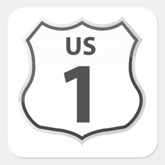 Autocollant de voyage de la route 1 des États-Unis (Devant)