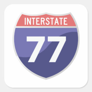 Autocollant de voyage de l'autoroute Interstate 77