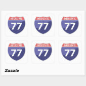 Autocollant de voyage de l'autoroute Interstate 77 (Feuille)