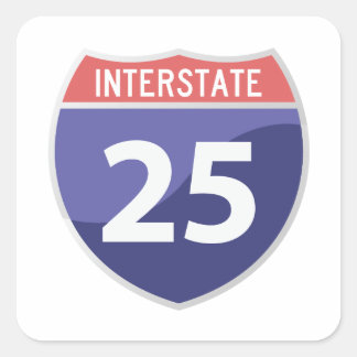Autocollant de voyage de l'Interstate 25 (I-25)