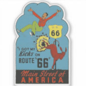 Autocollant de voyage de style Vintage Route 66 (Devant)