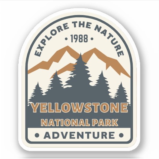 Autocollant de voyage du parc national Yellowstone (Devant)