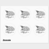 Autocollant de zeppelin de cerveau (blanc) (Feuille)