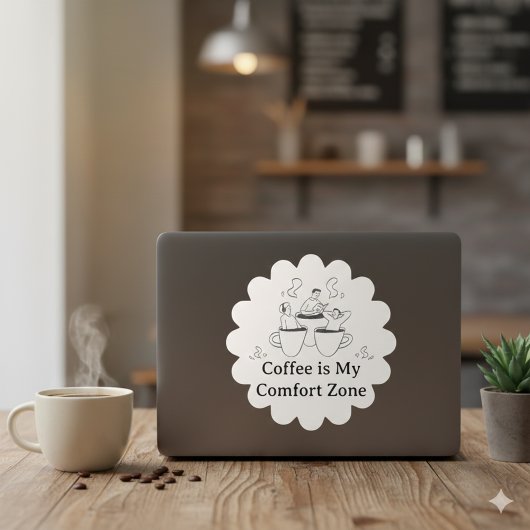 Autocollant de zone de confort pour café noir et b
