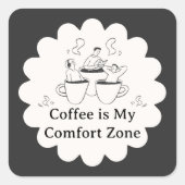 Autocollant de zone de confort pour café noir et b (Devant)