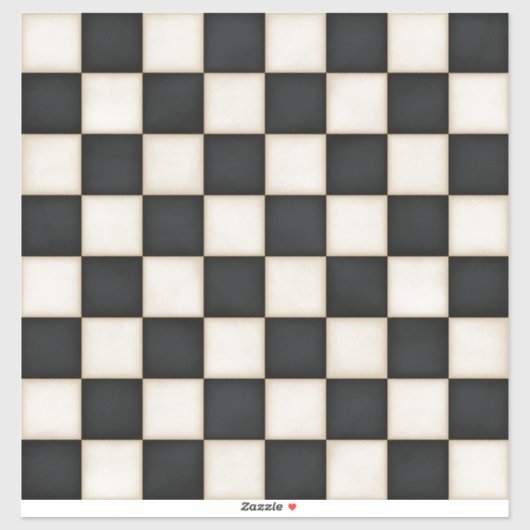 Autocollant d'échiquier sur mesure Noir & Blanc An (Feuille)