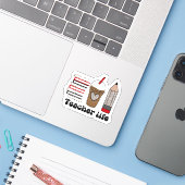 Autocollant d'école amusant professeur d'école imp (Ordinateur portable avec iPhone)