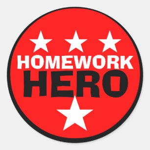 Autocollant d'école de héros de devoirs