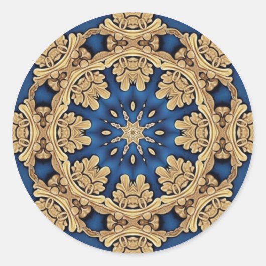 Autocollant décoratif bleu or (Devant)
