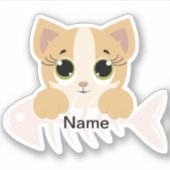 Autocollant découpé en forme de chat Kitty (Devant)