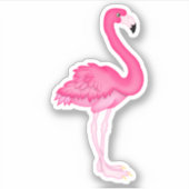 Autocollant découpé en forme de flamant rose de de (Devant)