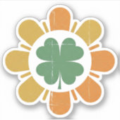 Autocollant découpé en forme de fleur de trèfle ré (Devant)