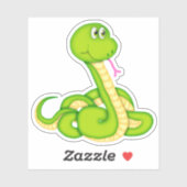 Autocollant découpé en forme de serpent dessiné (Feuille)