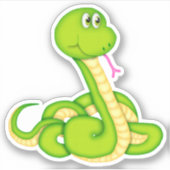 Autocollant découpé en forme de serpent dessiné (Devant)