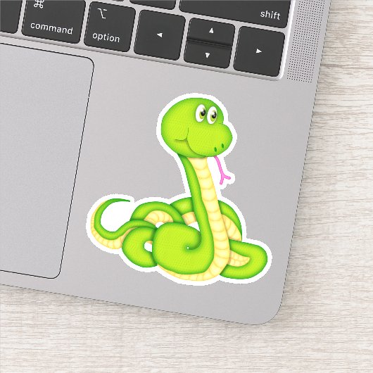 Autocollant découpé en forme de serpent dessiné (Détail)