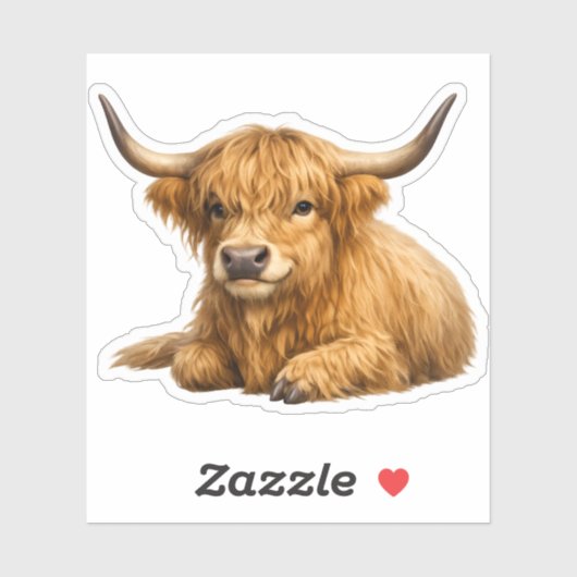 Autocollant découpé Highland Cattle (Feuille)
