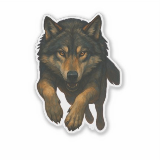 Autocollant découpé Loup (Devant)