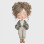 Autocollant découpé – Personnage de fille mignonne (Devant)