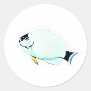 Autocollant découpé Poisson-ange masqué élégant