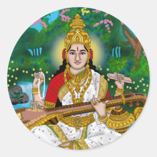 Autocollant déesse Saraswati