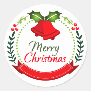Autocollant d'éléments de couronne de Noël joyeux