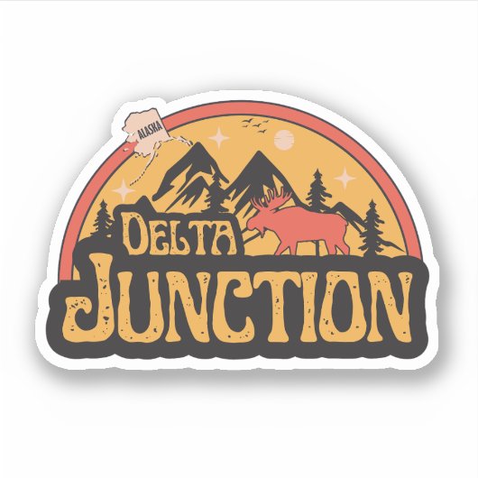 Autocollant Delta Junction, Alaska (Devant)