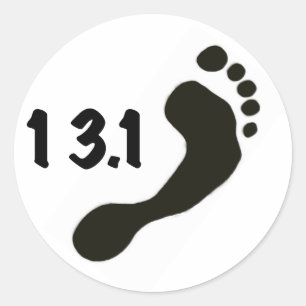 Autocollant demi-marathon pieds nus
