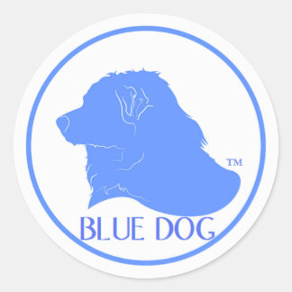 Autocollant démocrate de chien bleu