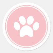 Autocollant d'empreinte de patte rose pour invitat (Devant)