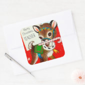 Autocollant d'enseignant de rennes de Noël rétro v (Enveloppe)