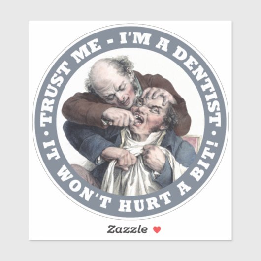 Autocollant DENTIST humour (Feuille)