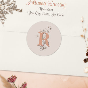 Autocollant d'enveloppe de mariage Rustique Boho F